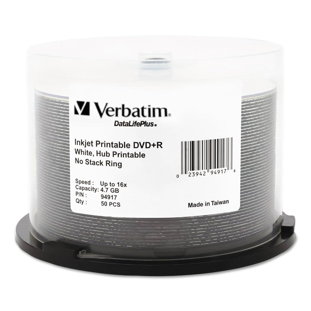 Amazon.com: Verbatim DVD+R 4.7GB 16X DataLifePlus White